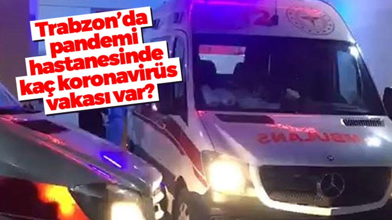 Trabzon'da pandemi hastanesinde kaç koronavirüs vakası var?