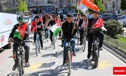 Gençler Filistin için pedal çevirdiler