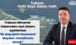 Trabzon Mimarlar Odasından Hafif Raylı Sistem açıklaması