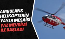 Ambulans helikopterin yayla mesaisi yaz mevsimi ile başladı