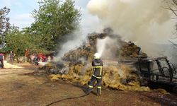 Ordu Perşembe'de Mandırada Yangın: 100 Ton Saman ve Tarım Araçları Kül Oldu