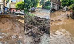 Giresun'da sağanak yağış sele neden oldu, temizlik çalışmaları başlatıldı