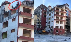 Rize'de Yıkımda İş Güvenliği Yok: 6 Katlı Binanın Üst Katında İşçiler Varken Yıkım Yapıldı