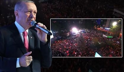 Cumhurbaşkanı Erdoğan'dan balkon konuşması! "Birinci turda biteceğine inanıyoruz"