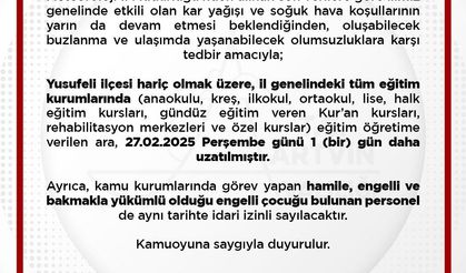 Artvin’de eğitime 6’ncı kez ara verildi