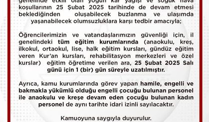 Artvin’de kar tatili uzatıldı