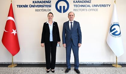 KKTC Trabzon Başkonsolosu Fatma Demirel'den KTÜ Rektörü'ne İade-i Ziyaret