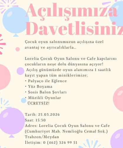 Lorelia çocuk oyun salonu açılıyor