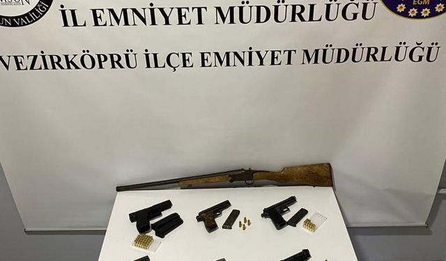 Samsun'da 6 adet tabanca ele geçirildi