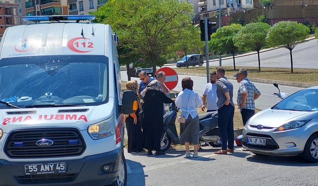 Samsun'da otomobille motosiklet çarpıştı: 1 yaralı
