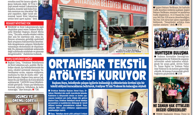 Karadeniz'de Sonnokta Gazetesi 25.11.2024 Manşeti