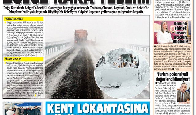 Karadeniz'de Sonnokta Gazetesi 26.11.2024 Manşeti