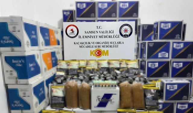 Samsun’da 1 milyon 290 bin adet kaçak makaron ele geçirildi