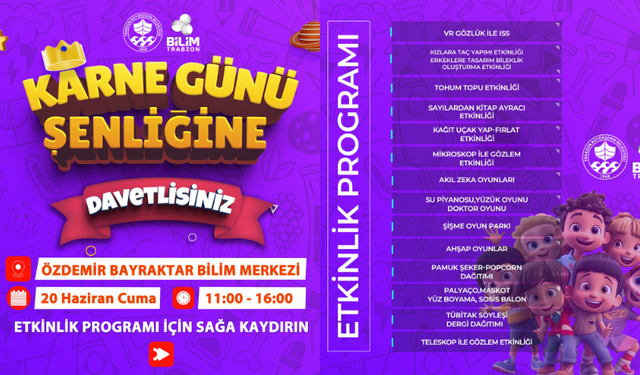Büyükşehirden eğlenceli karne günü