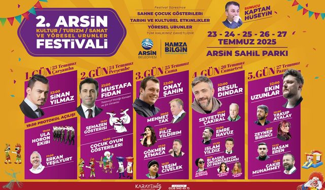 Arsin’de Kültür ve Sanat Festivali Başlıyor