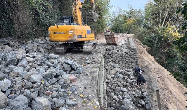 Büyükşehir Taş Duvarlarla Güvenli Yollar Oluşturuyor