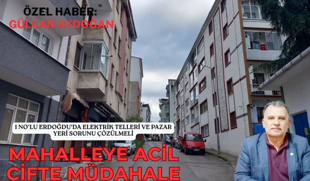1 NO’LU ERDOĞDU’DA ELEKTRİK TELLERİ VE PAZAR YERİ SORUNU ÇÖZÜLMELİ