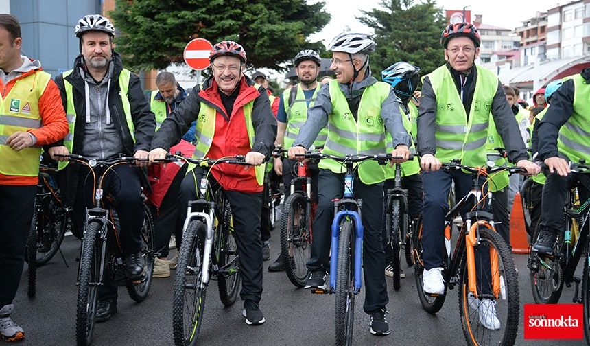 Trabzon'da pedallar sağlık için çevrildi