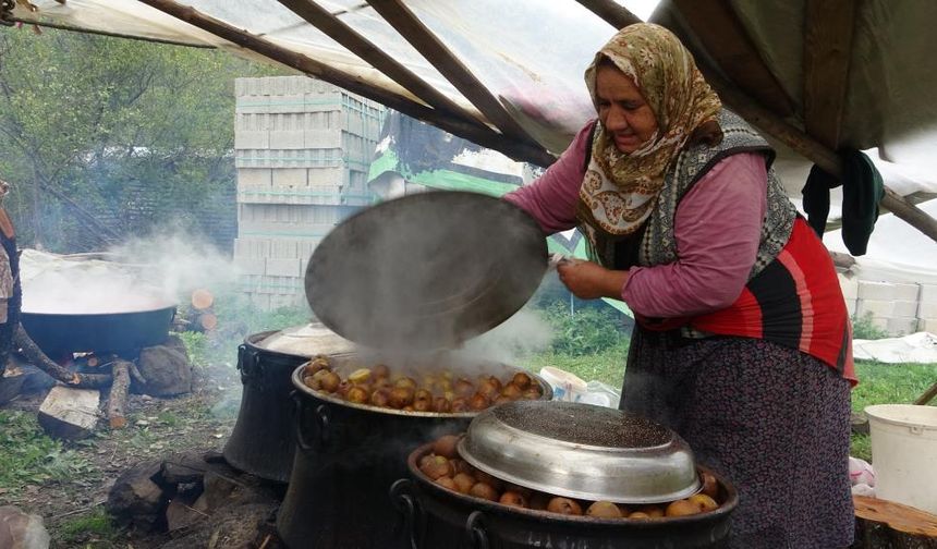 Giresun'da kadınlar yazın bolluğunu kışa taşıyor