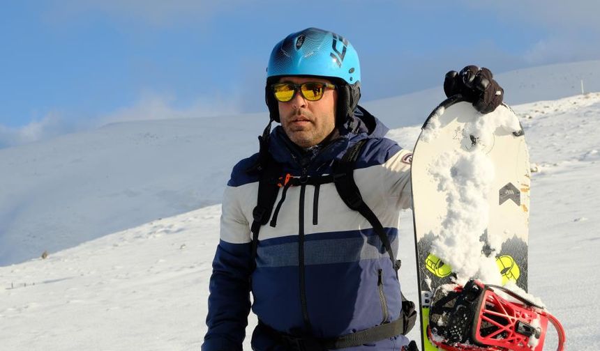 Zigana'nın zirvelerinde snowboard keyfi