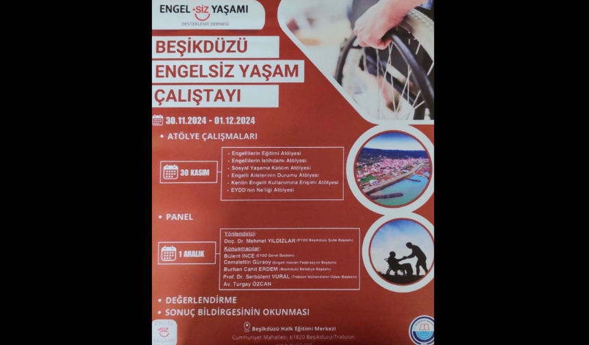 Engelsiz Yaşam Çalıştayı Beşikdüzü’nde Gerçekleşecek