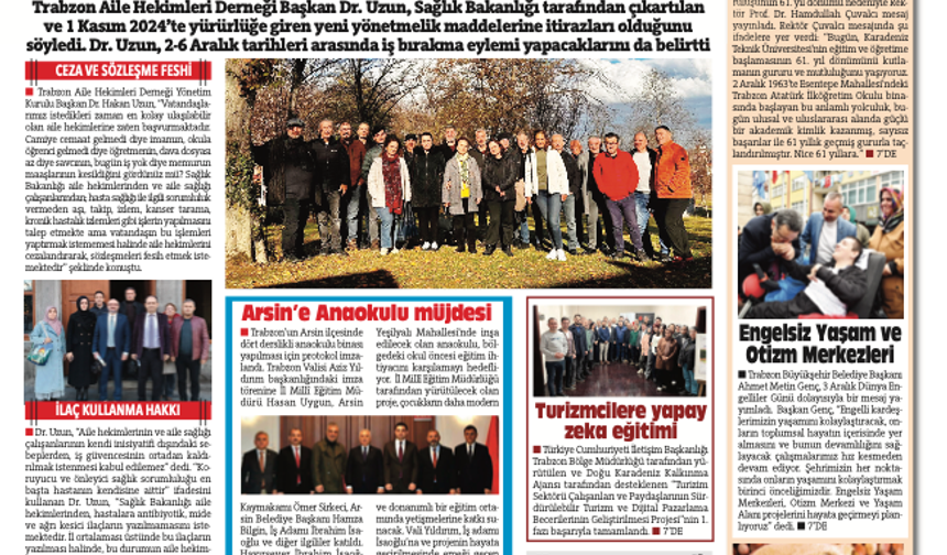 Karadeniz'de Sonnokta Gazetesi 3.12.2024 Manşeti