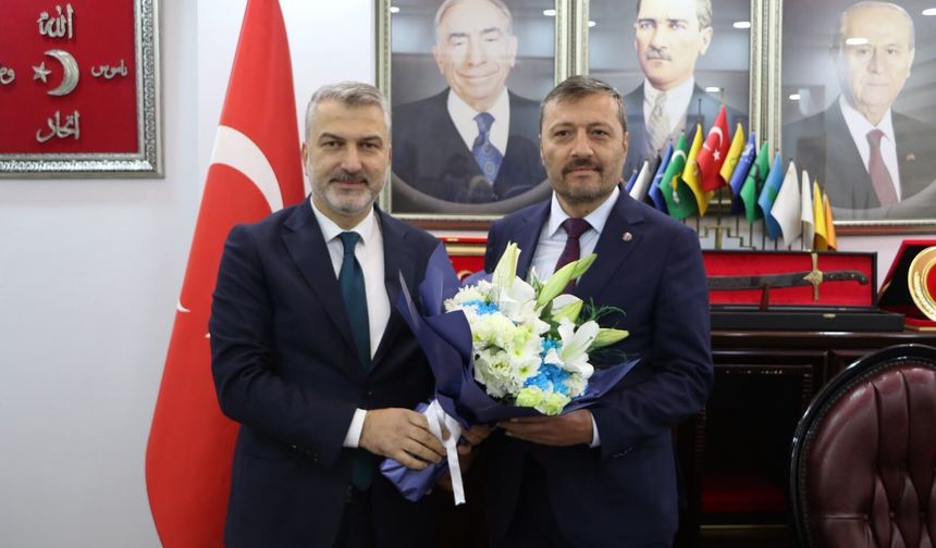 BAŞKAN MUMCU’DAN MHP İL BAŞKANI HACISALİHOĞLU’NA HAYIRLI OLSUN ZİYARETİ
