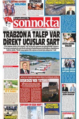 Karadeniz'de Sonnokta Gazetesi - 20.04.2024 Manşeti