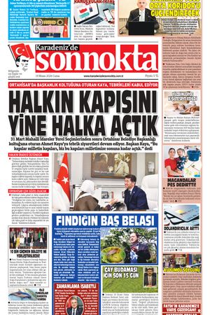 Karadeniz'de Sonnokta Gazetesi - 19.04.2024 Manşeti