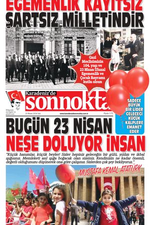 Karadeniz'de Sonnokta Gazetesi - 23.04.2024 Manşeti