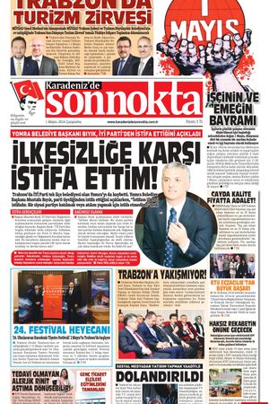 Karadeniz'de Sonnokta Gazetesi - 01.05.2024 Manşeti