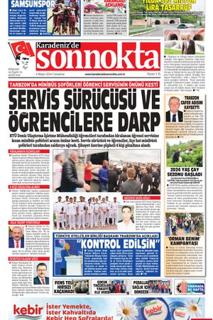 Karadeniz'de Sonnokta Gazetesi - 04.05.2024 Manşeti