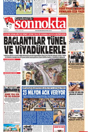 Karadeniz'de Sonnokta Gazetesi - 07.05.2024 Manşeti
