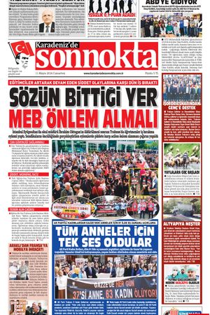 Karadeniz'de Sonnokta Gazetesi - 11.05.2024 Manşeti