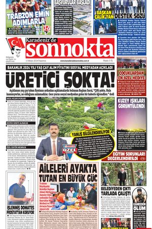 Karadeniz'de Sonnokta Gazetesi - 13.05.2024 Manşeti