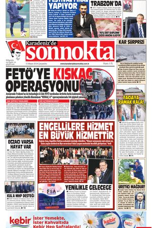 Karadeniz'de Sonnokta Gazetesi - 15.05.2024 Manşeti