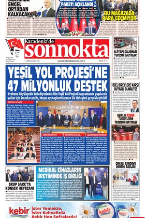 Karadeniz'de Sonnokta Gazetesi - 14.05.2024 Manşeti