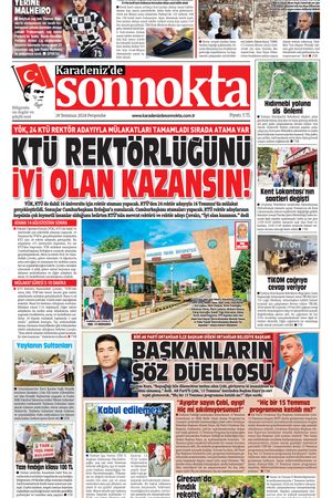Karadeniz'de Sonnokta Gazetesi - 18.07.2024 Manşeti