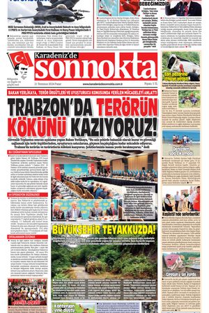 Karadeniz'de Sonnokta Gazetesi - 21.07.2024 Manşeti