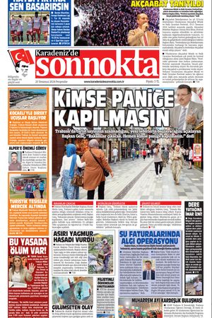 Karadeniz'de Sonnokta Gazetesi - 25.07.2024 Manşeti