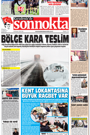 Karadeniz'de Sonnokta Gazetesi 26.11.2024 Manşeti