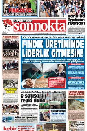 Karadeniz'de Sonnokta Gazete 26.4.2025 Manşet