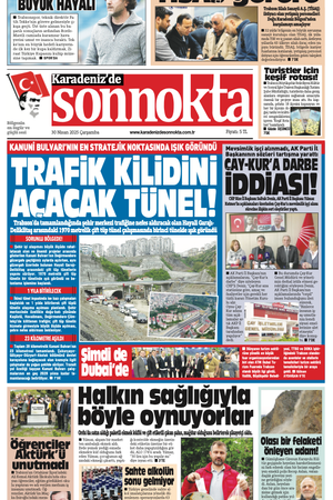 Karadeniz'de Sonnokta Gazete 30.4.2025 Manşet