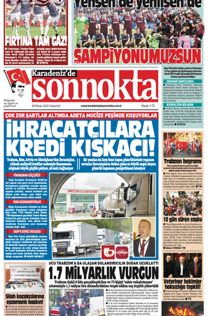 Karadeniz'de Sonnokta Gazete 28.4.2025 Manşet