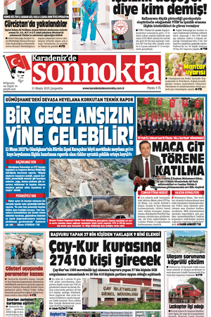Karadeniz'de Sonnokta Gazete 21.5.2025 Manşet