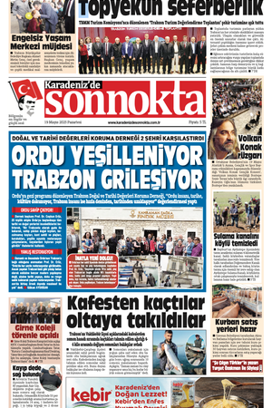 Karadeniz'de Sonnokta Gazete 19.5.2025 Manşet