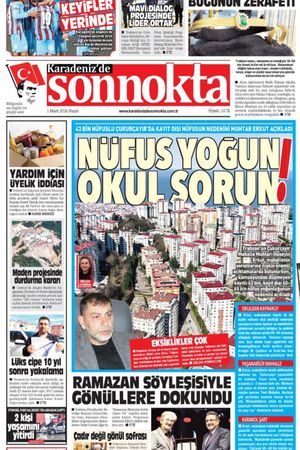 Karadeniz'de Sonnokta Gazetesi 01.03.2026 Manşet
